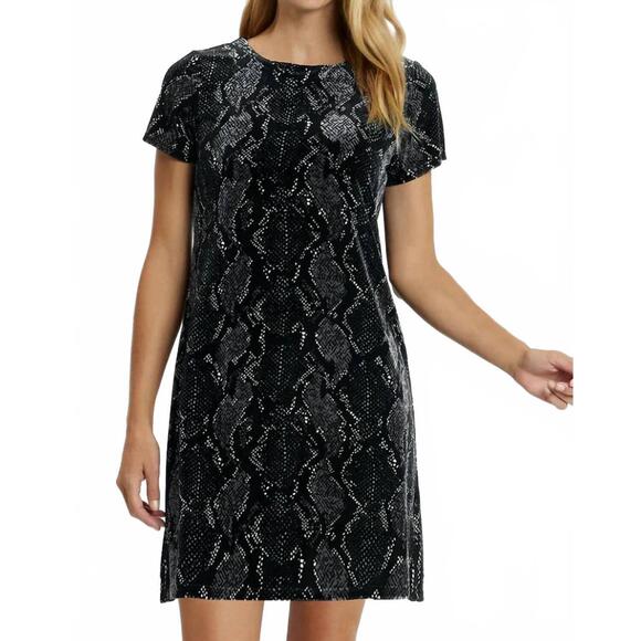 NEW JUDE CONNALLY ella dress in black snakeskin